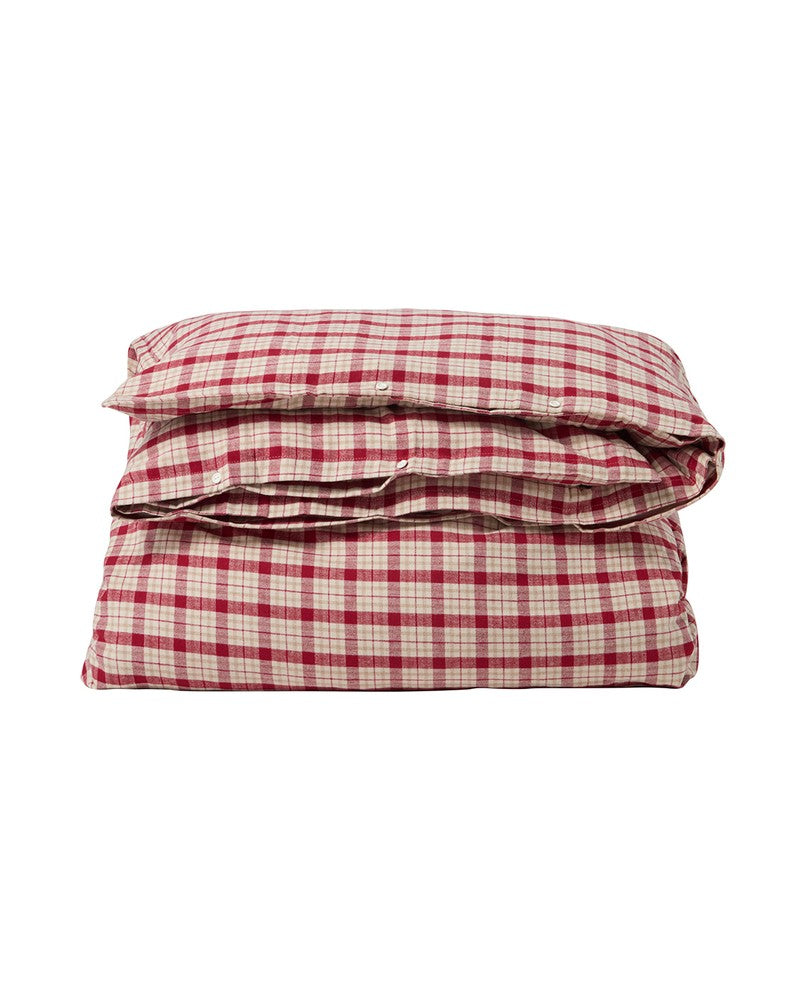 Lexington Checked Cotton Flannel melange Bettwäsche-Set aus Flanell