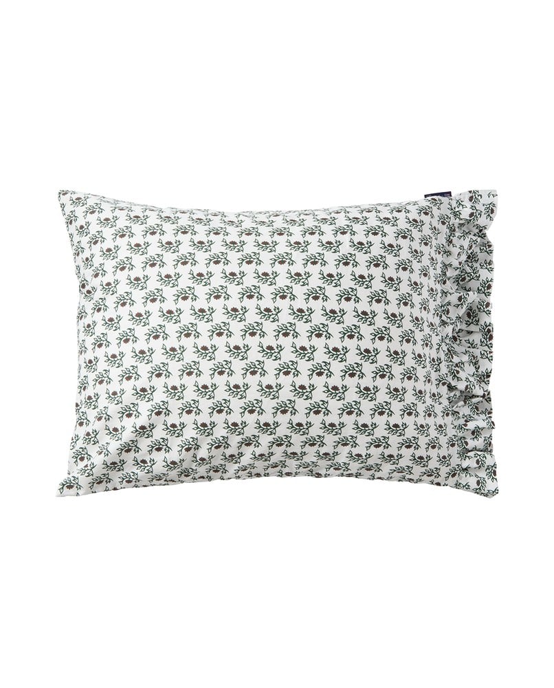 Lexington Flower Printed Cotton Sateen Kopfkissenbezug aus Satin