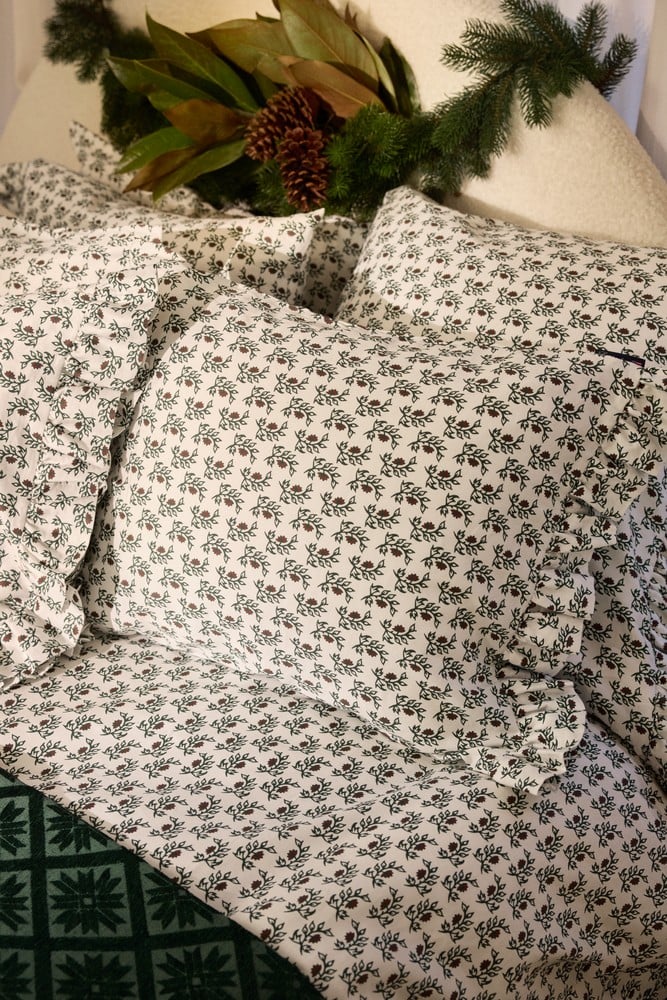 Lexington Flower Printed Cotton Sateen Bettwäsche-Set aus Satin