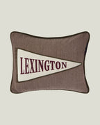 LEXINGTON Flaggenlogo Kissen aus Bio-Baumwolltweed, 40 x 30 cm, beige/hellbeige/fig