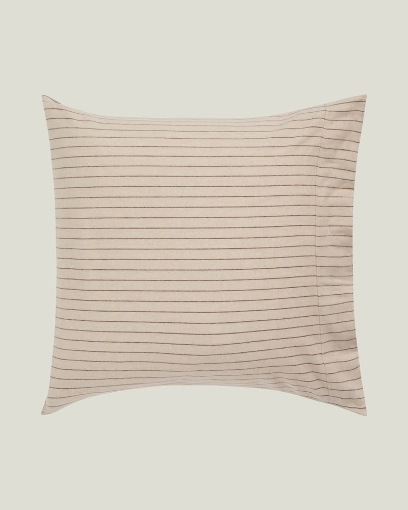 LEXINGTON Kissenbezug aus Baumwollflanell mit nadelstreifen, beige/braun