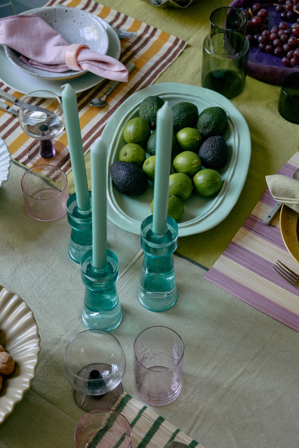 HKliving Arte Kerzenhalter aus Glas – skulpturale Tischdeko