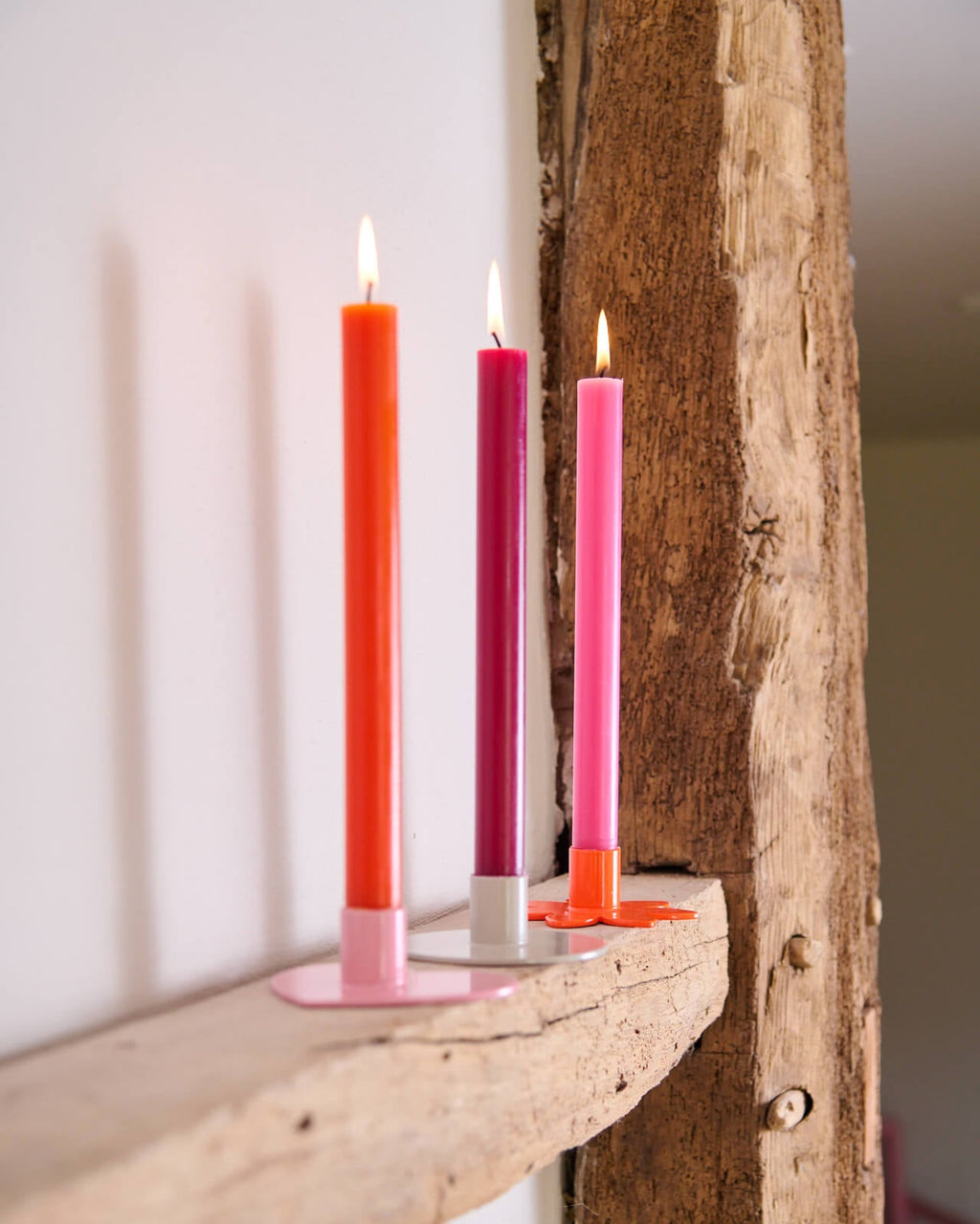 Kerzenständer | Kerzenhalter für Stabkerzen ORBI Grau + Kerze