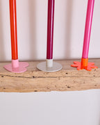 Kerzenständer | Kerzenhalter für Stabkerzen BLUME Orange + Kerze