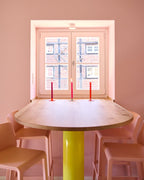 Kerzenständer | Kerzenhalter für Stabkerzen HERZ Rosa + Kerze