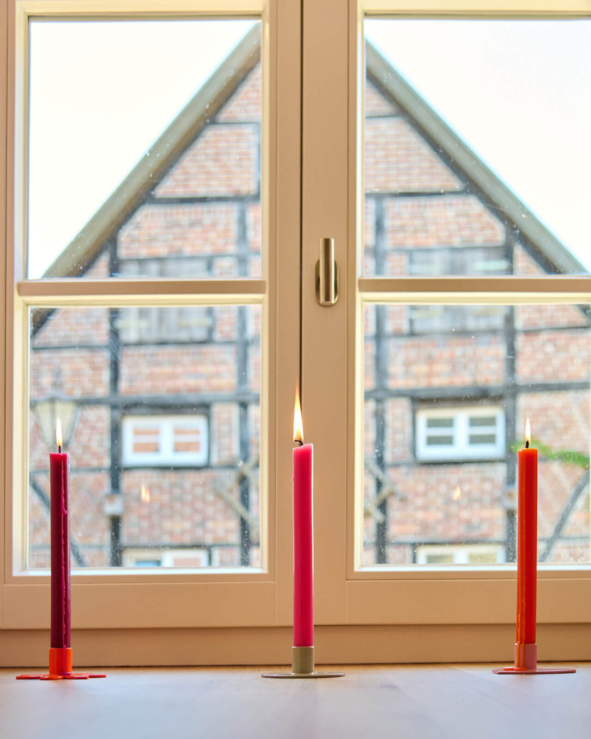 Kerzenständer | Kerzenhalter für Stabkerzen ORBI Grau + Kerze
